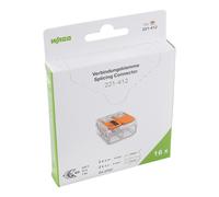 WAGO Terminales de conexión 221-412 | 2 polos, hasta 4 mm², conector de cable compacto con palanca para todos los tipos de conductores en todo el mundo, seguridad de aplicación confirmada, 16 unidades