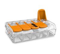 WAGO 221-415 Conector de Cable Compact con Palancas, 5 Conductores, hasta 4 mm²