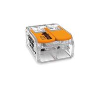 Wago 221-612 - Terminales de conexión de 2 conductores con palanca de accionamiento (0,5-6 mm), diseño pequeño transparente