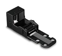 WAGO adaptador de montaje 221-502/000-004 | 2-abrazadera de cable de 4 mm2, 10-pieza, tornillo de montaje para la conexión de terminales, adecuado para vertical y horizontal de montaje, negro