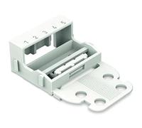 WAGO adaptador de montaje 221-505 | 5-abrazadera de cable de 4 mm2, 10-pieza, tornillo de montaje para la conexión de terminales, adecuado para vertical y horizontal de montaje, blanco