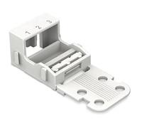 WAGO adaptador de montaje 221-523 | 3-abrazadera de cable de 4 mm2, 10 piezas, con el complemento de a pie que es adecuado para el montaje horizontal de conexión de los terminales, blanco