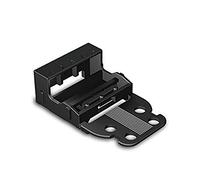 WAGO adaptador de montaje 221-525/000-004 | 5-abrazadera de cable de 4 mm2, 10 piezas, con el complemento de a pie que es adecuado para el montaje horizontal de conexión de los terminales, negro