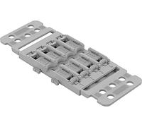 WAGO Adaptador de montaje con alivio de tensión de 4 vías para conectores pasantes con palanca para montaje de tornillo, color gris