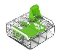 WAGO Green Range Terminal de 3 conductores I hasta 6 mm² I Terminal de conexión de 3 conductores con palancas para todos los tipos de escalera I 221-623 I 30 unidades