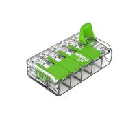 WAGO Green Range Terminal de 5 conductores I hasta 4 mm² I Terminal de conexión de 5 conductores con palancas para todos los tipos de escalera I 221-423 I 25 unidades