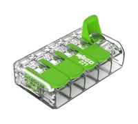 WAGO Green Range Terminal de 5 conductores I hasta 6 mm² I Terminal de conexión de 5 conductores con palancas para todos los tipos de escalera I 221-625 I 15 unidades