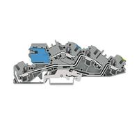 Wago Installationsetagenklemme 6 mm² mit N-Trennschlitten, NT/L/PE, Push-in CAGE CLAMP, 4 mm² grau