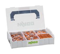 WAGO Juego de terminales de conexión 887-952, 229 piezas, con diferentes abrazaderas de conexión y adaptador de fijación para todos los tipos de escalera, en práctico L-BOXX Mini