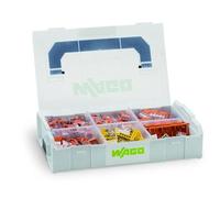 WAGO Juego de terminales de conexión 887-955, 352 piezas, con diferentes abrazaderas de conexión y adaptador de fijación de la serie 221 y 2273 para todos los tipos de escalera, en práctico L-BOXX