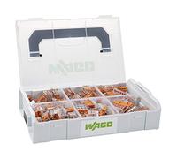 WAGO set de conectores de conexión 887-957 | 186 piezas, con diferentes conectores de conexión con palancas y adaptador de fijación de la serie 221 para todo tipo de conductores, en una L-BOXX Mini