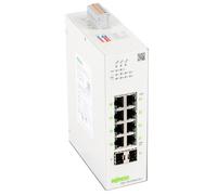 WAGO Switch Industrial 852-1813 | con 8 Puertos ETHERNET 10/100/1000 Mbit/s autónomos y diagnósticos LED Delanteros | 2 x Ranuras SFP para Fibra óptica | admite alimentación a través de Ethernet