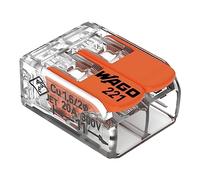 WAGO Terminales de conexión 221-412 | 2 polos, hasta 4 mm², conector de cable compacto con palanca para todos los tipos de conductores en todo el mundo, seguridad de aplicación confirmada, 16 unidades