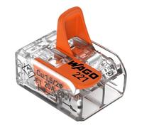 WAGO Terminales de conexión 221-412 | 2 polos, hasta 4 mm², conector de cable compacto con palanca para todos los tipos de conductores en todo el mundo, seguridad de aplicación confirmada, 16 unidades