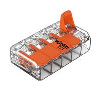 WAGO Terminales de conexión 221-415 | 5 pines, hasta 4 mm², conector de cable compacto con palanca para todos los tipos de conductores en todo el mundo, seguridad confirmada de aplicación, 8 unidades