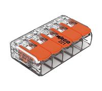WAGO Terminales de conexión 221-615 | 5 polos, hasta 6 mm², conector de cable compacto con palanca para todos los tipos de conductores en todo el mundo, seguridad de aplicación confirmada, 6 unidades