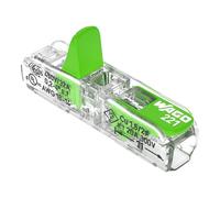 WAGO Verde Rango 2-conductor de alimentación a través de conectores con la palanca de 221-2431 | corte transversal nominal: 4 mm2, con palanca, adecuado para todos los tipos de cabeza, 60 piezas