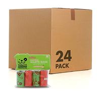 Wags & Wiggles FF11137PCS24 - Bolsas grandes perfumadas para residuos de perros, 96 rollos, 1440 bolsas en total, FF11137PCS24