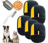 Wagwise Handschuhe, FellMagnet Handschuh - Tierhaarentferner, Fellhandschuhe Hund, Fellhandschuhe Fingerlos Katze, guantes de extracción estática para ropa, sofás, alfombras (5 piezas)