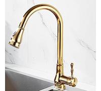 WAGXIyU Kitchen Sink Taps with Pull out Spray Gold Sink Tap Retractable Swivel Kitchen Mixer Tap