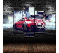 WAGYU cuadro en lienzo 5 piezas Coche deportivo 5 Piezas Pintura sobre Lienzo,5 Piezas Imagen Impresión,pintura decoración pared,canvas 5 piezas,Tejido no Tejido Moderna 5 Piezas 125x60cm