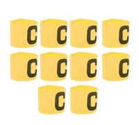 WAHEWUD 10 Pack Football Captain C Letter Armband Elastic Nylon Adjustable 33cm (Amarilla)