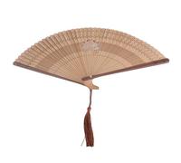 WAHEWUD Abanico de mano plegable, abanico con borlas huecas, apertura suave, cierre ligero, herramienta de enfriamiento plegable para accesorios de baile, regalos de boda, regalos (Hueso de abanico