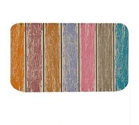 WAHEWUD Alfombra Antideslizante para Suelo, Alfombra de baño de Franela Lavable Estilo Tablero de Madera Retro para Cocina, baño, Entrada, Alfombra Antideslizante de Varios tamaños (50cm×80cm)