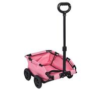 WAHEWUD Carro para Perros, 4 Ruedas Cochecito para Mascotas Diseño En Forma De V Diseño Ligero Plegable De Tres Pasos Fácil Almacenamiento, Carro para Mascotas para Llevar (Rosada)