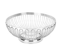 WAHEWUD Cesta de fruta de acero inoxidable, frutero de diseño hueco único, función de drenaje, resistente, duradero, de gran capacidad, cuenco redondo de limón para pan, verduras, (Largo