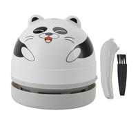 WAHEWUD Mini aspiradora de Escritorio con Boquilla Desmontable y Cepillo de Limpieza, Limpiador de Polvo de Mesa portátil con batería para Teclado, computadora, Coche (Panda)