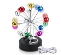 WAHEWUD Noria de máquina de Movimiento perpetuo, Juguete de Escritorio con Equilibrio de Ruedas, Marco de oscilación Estable Alimentado por USB, Rueda la Fortuna para Sala Oficina