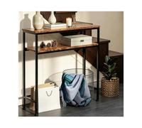 WAHHWF Mueble Detras Sofa Mesa con Dos Niveles de Almacenamiento para entradas estrechas, Que Puede Colocar pegada al Lateral del sofá, con travesaños Reforzados(Black Frame,35.4x5.9 in (90x15 cm))
