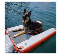WAHHWF rampa de Agua para Perros Rampa Inflable para Perros con Espuma EVA Antideslizante, Escalera Flotante para Perros Grandes (hasta 104 kg), Ideal para Barcos, Lagos y Yates.(Red)