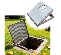 WAHHWF Trampilla Pladur Tapa de alcantarilla empotrada Personalizable, Puerta de Acceso al Espacio bajo el Suelo, Tapas de Acero para pozos con Cerradura y manija(28x51in)
