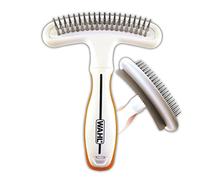 Wahl 2-in-1 Combination Double Row Pet Rake with Hair Shedding Blade for Dog or Cat Fur by The Brand Used by Professionals - Model 858424