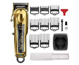 Wahl 5 Star - Clip mágico inalámbrico en oro, cortadora de pelo profesional, kit de corte de pelo profesional, cortadora para cortes romos, palanca cónica ajustable, hoja crujiente, inalámbrica,