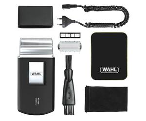 Wahl Afeitadora de viaje: afeitadora eléctrica inalámbrica y recargable para hombre, ideal para viajar, para cortar el pelo y la barba, compacta y portátil, Plata