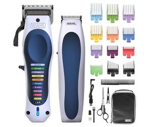 Wahl Color Pro Kit, cortapelo y recortadora inalámbricos para hombre | Fácil de difuminar y degradar, batería de litio, 12 peines guía de colores, recortadora, para toda la familia
