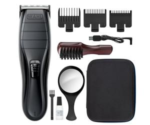 WAHL Cordless Close Cut Hair Clipper Kit - Corte de pelo ultrapreciso (0,3 mm), recargable por USB, 120 minutos de autonomía, kit de aseo para hombres, negro