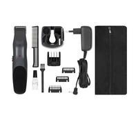 Wahl Groomsman Recortadora de Barba con Cable/Inalámbrica para Hombre | Cuchilla de alta precisión, 60 minutos de autonomía sin cable, empuñadura «Soft Touch», soporte de almacenamiento personal