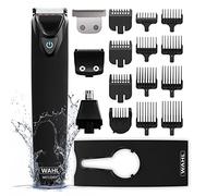 WAHL Kit de recortadora de barba para hombre, sin cable, recargable, totalmente lavable, 11 en 1, de acero inoxidable, color negro