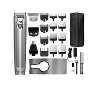 Wahl Multigroomer de Acero Inoxidable y Litio Recargable para Hombre | 4 cabezales desmontables, cuchilla en T de corte ancho, totalmente lavable, 210 minutos de autonomía sin cable, 12 peines