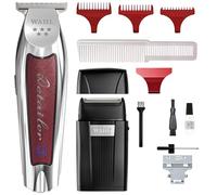 Wahl Paquete profesional de recortadora y afeitadora, recortadora inalámbrica para barberos, hoja en T ancha para líneas rectas, acabado de desvanecimiento ultra cerrado, perfecto para uso en salones