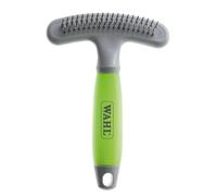Moser Unterwollrechen Gris/Verde para Pelo Largo Perro, Ergonómico Mango de Gel