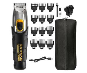 Wahl Recortadora de barba Extreme Grip, para hombres, incipiente, sin cable, set de aseo de barba para hombres, cuchillas de corte de precisión