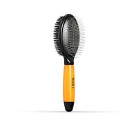 WAHL Two-Sided Brush - Cepillo suave con púas y cerdas para desenredar, herramientas para el cuidado de mascotas, eliminar el pelo muerto y alisar el pelaje, mango cómodo, color naranja