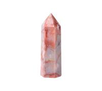 WAHOM 1 Pieza de Piedra de energía curativa de Rayas Rojas de Cristal Natural, Varita de Torre de Cuarzo de obelisco Reiki for decoración del hogar Mineral, Regalo de pirámide (Size : 70-80mm)