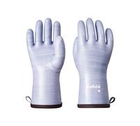 wahoo Guantes profesionales de silicona líquida para horno, guantes resistentes al calor para cocinar, hornear, forro CoralAir, 12 pulgadas, morado, grande
