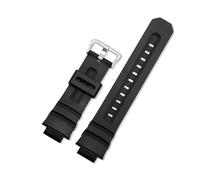 WAHRE Correa De Reloj De Resina Apta For Casio G-Shock AW-591/590/5230/282B AWG-M100/101 G-7700/7710 Correa De Repuesto For Pulsera De Hombre 16mm Negra(Silver Buckle)